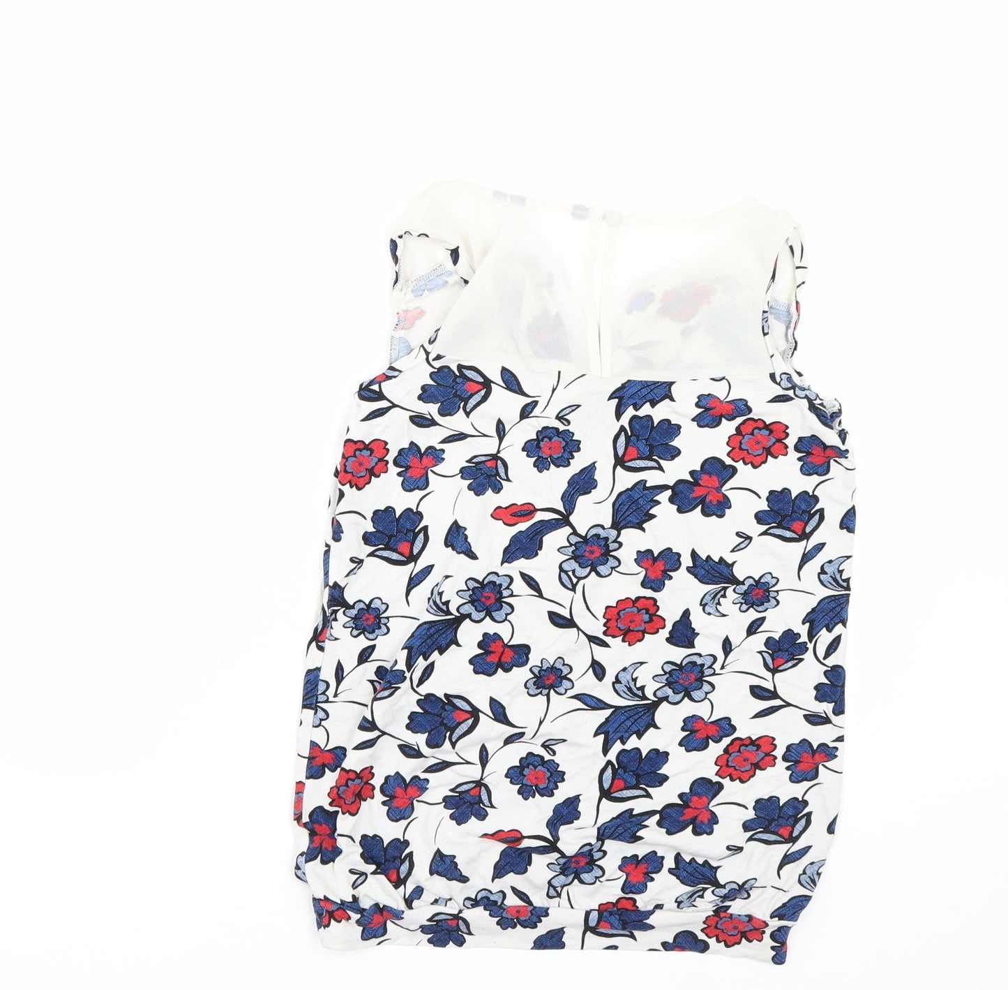 Womens UK Size S Preworn White Basic Tank