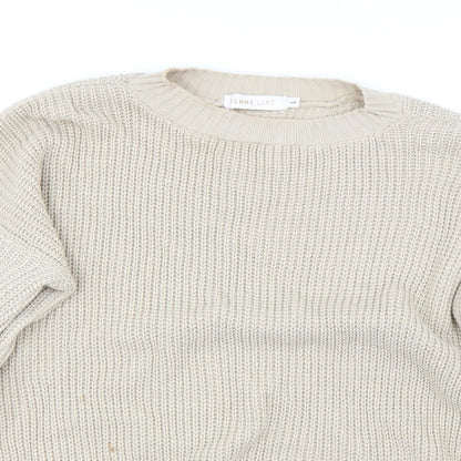 Womens UK Size L Femme Luxe Brown Pullover Jumper