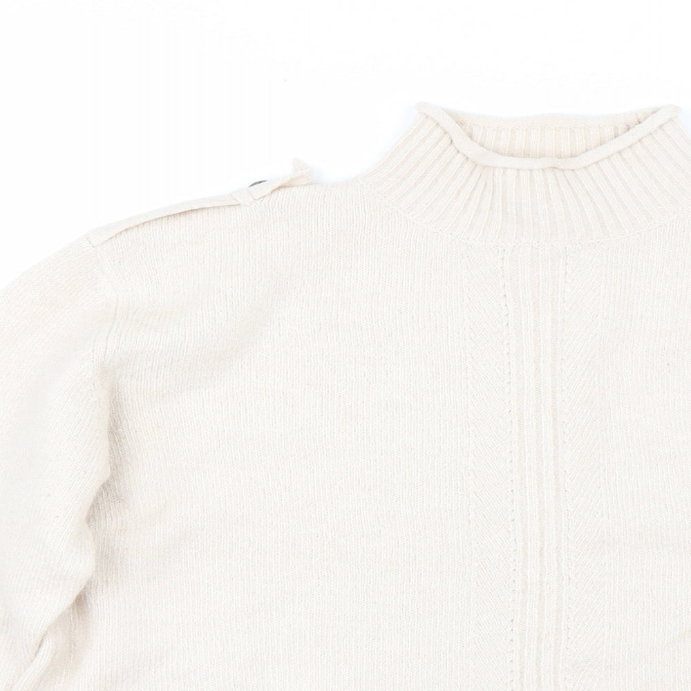 Womens UK Size 10 Warehouse Beige Pullover Jumper