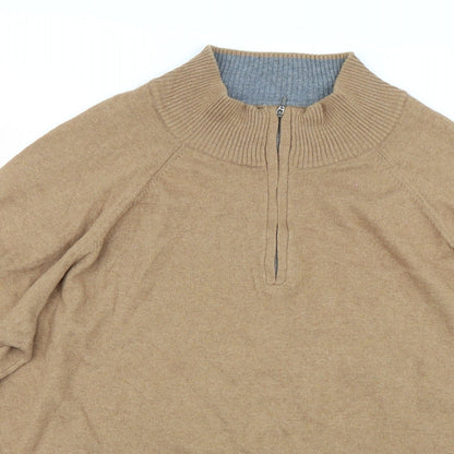 Close-up detail of Williams & brown men’s brown jumper, size XL