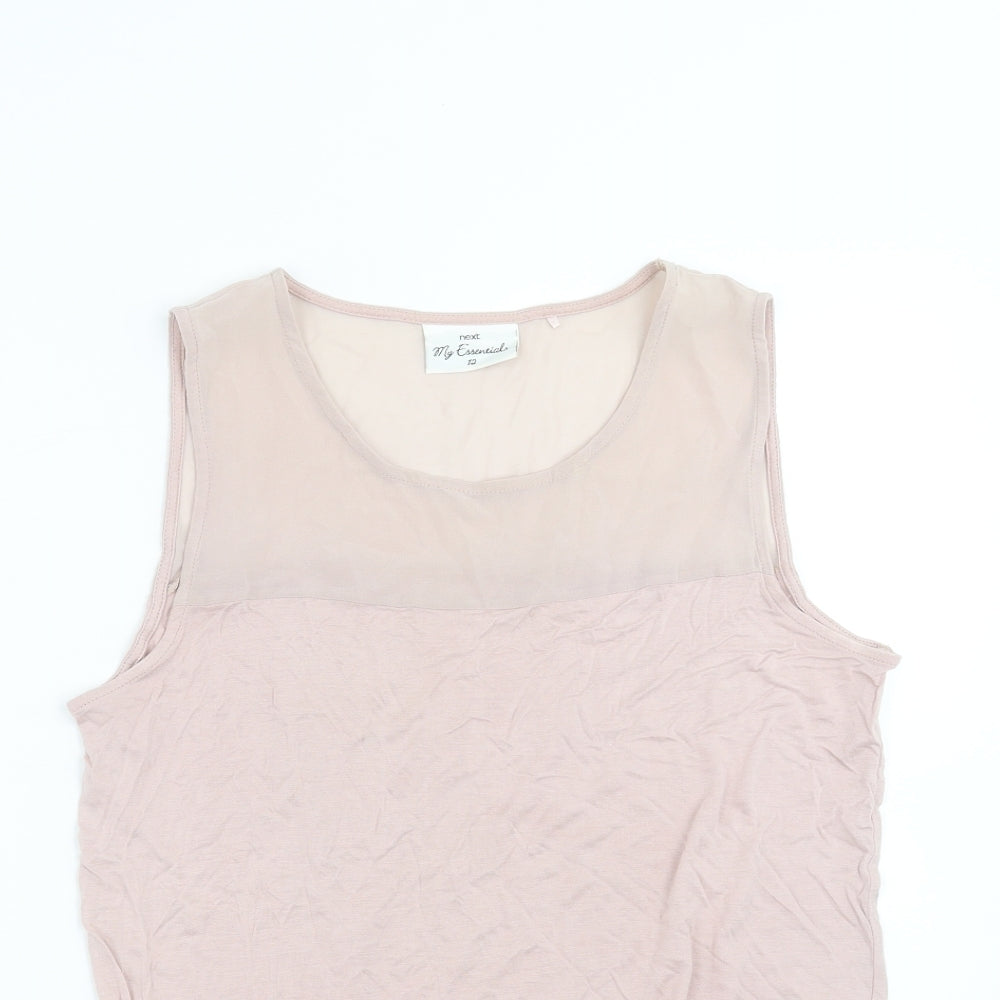 Womens UK Size 12 NEXT Pink Basic Blouse