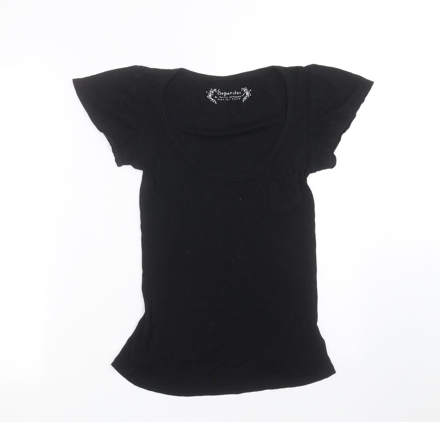 secret possessions Womens Black Solid  Top Pyjama Top Size 12