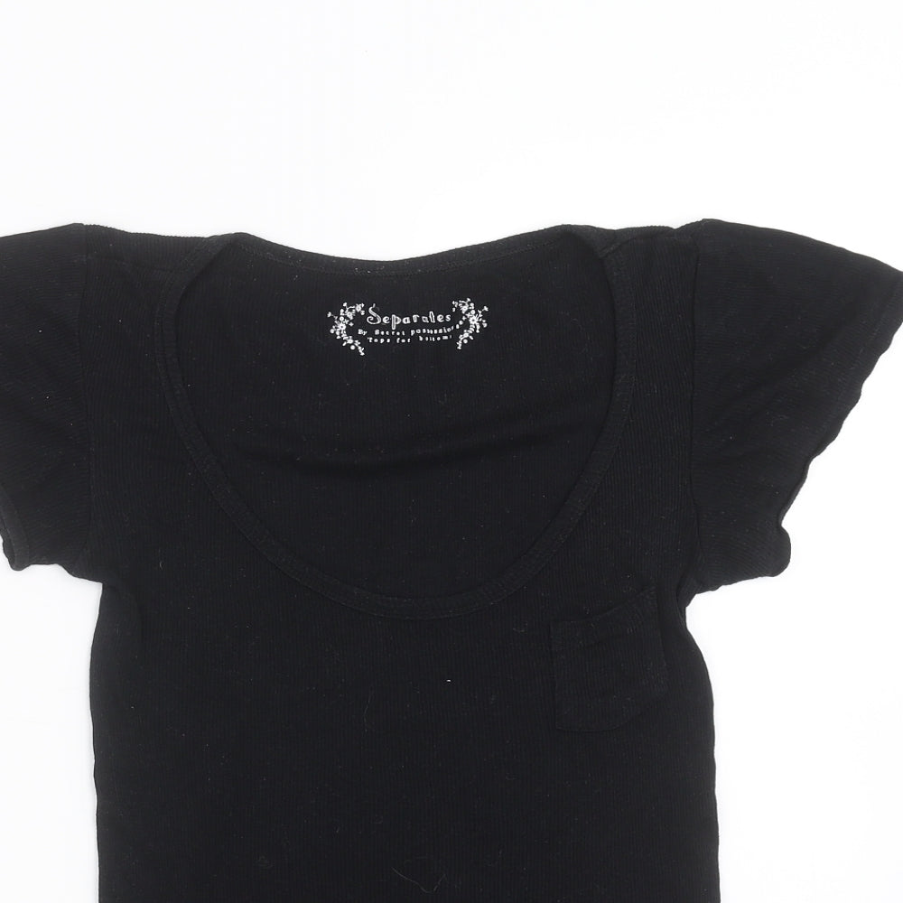 secret possessions Womens Black Solid  Top Pyjama Top Size 12