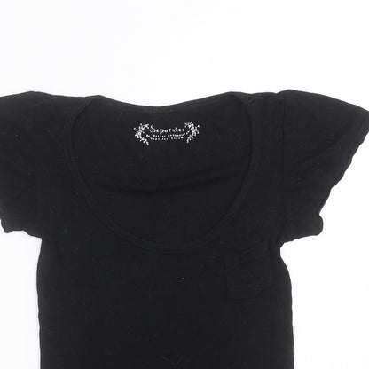 secret possessions Womens Black Solid  Top Pyjama Top Size 12