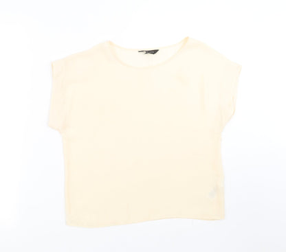 Womens UK Size 10 New Look Beige Basic Blouse