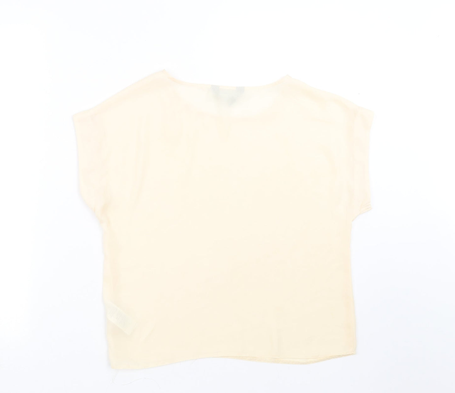 Womens UK Size 10 New Look Beige Basic Blouse