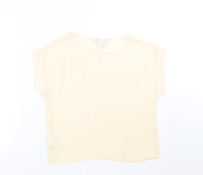 Womens UK Size 10 New Look Beige Basic Blouse