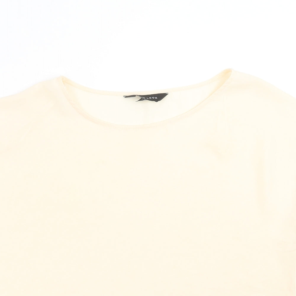 Womens UK Size 10 New Look Beige Basic Blouse