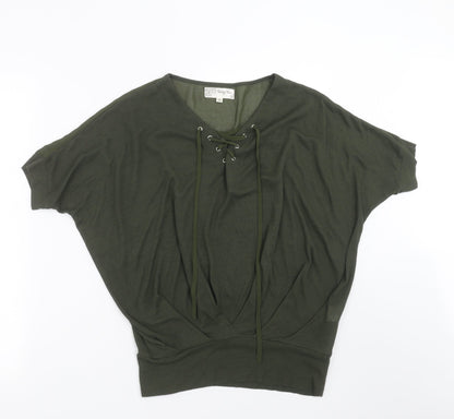Womens UK Size S Voulez-Vous Green Basic Blouse
