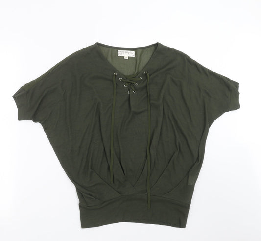 Womens UK Size S Voulez-Vous Green Basic Blouse