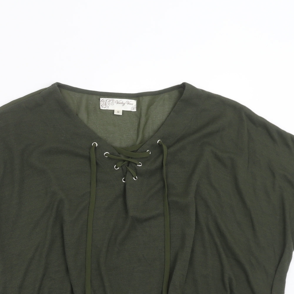 Womens UK Size S Voulez-Vous Green Basic Blouse