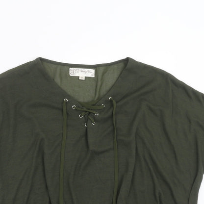 Womens UK Size S Voulez-Vous Green Basic Blouse
