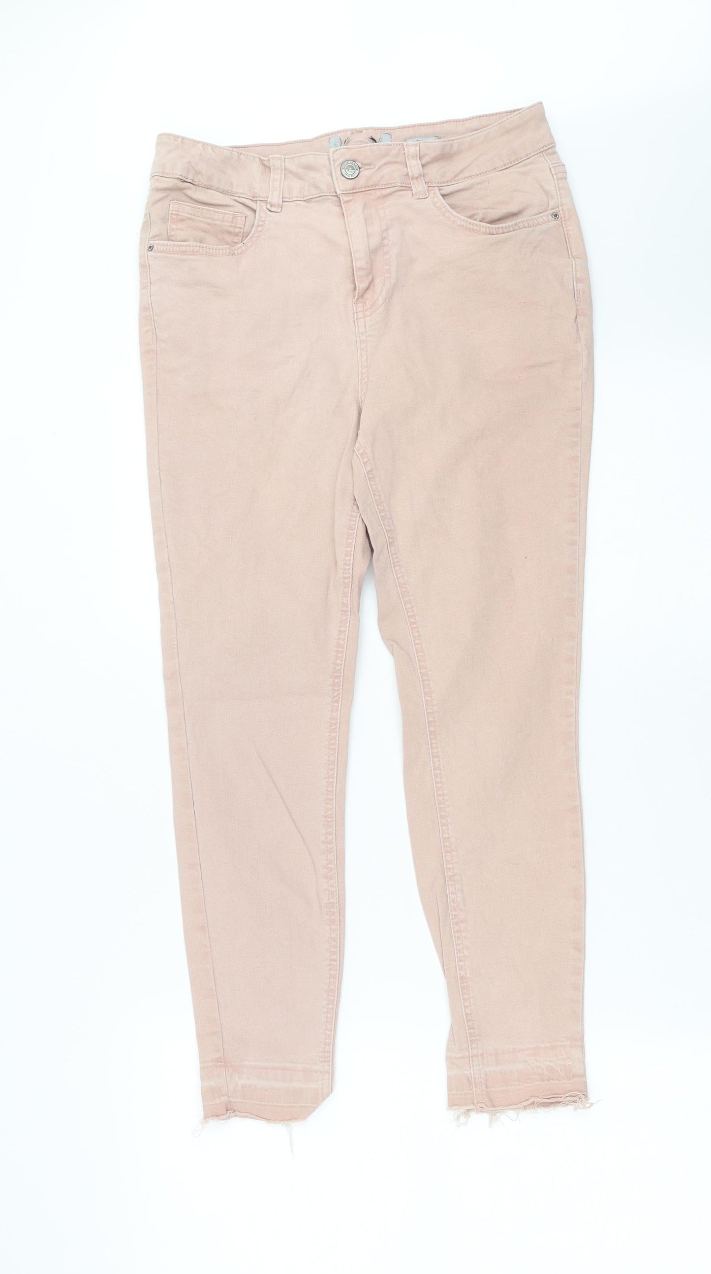 Womens UK Size 12 Preworn Extra-Slim Fit Skinny Pink Jeans