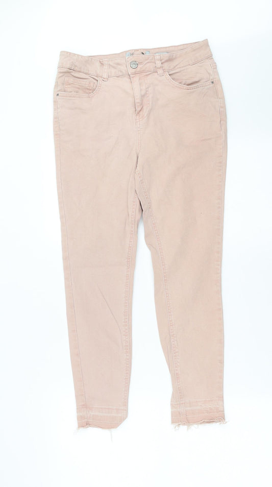Womens UK Size 12 Preworn Extra-Slim Fit Skinny Pink Jeans