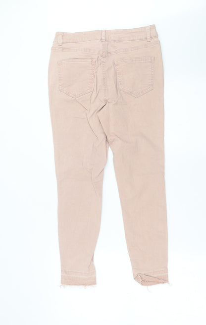 Womens UK Size 12 Preworn Extra-Slim Fit Skinny Pink Jeans