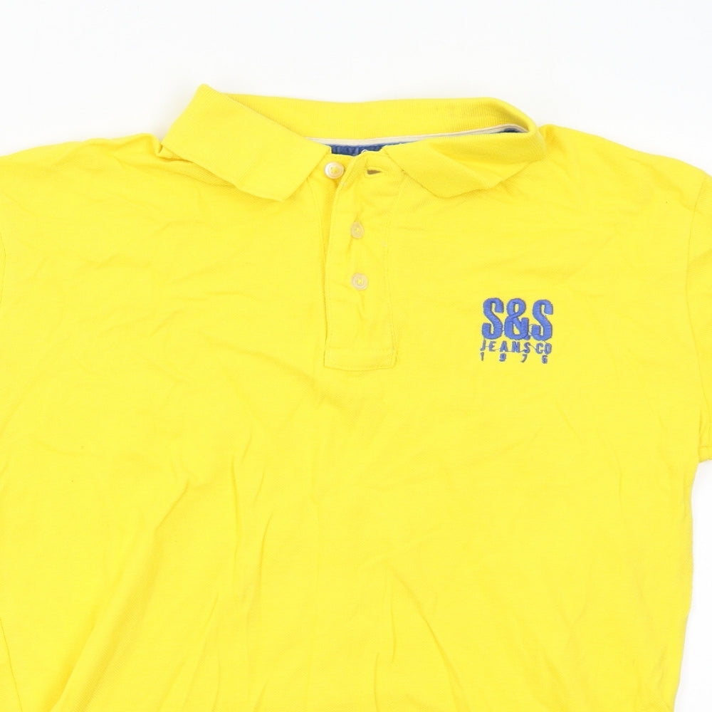 Soul Star Mens Yellow    Polo Size L