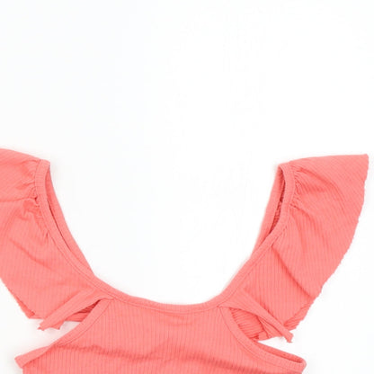 Womens UK Size S Zara Pink Cropped Blouse