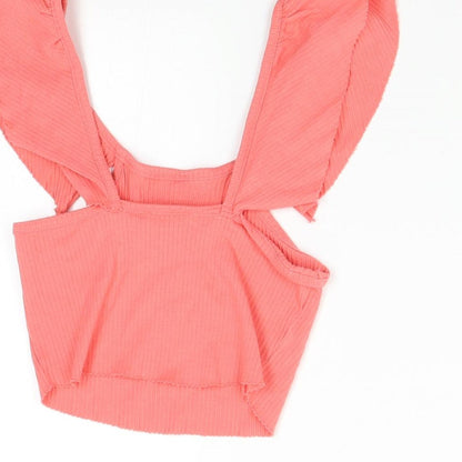 Womens UK Size S Zara Pink Cropped Blouse