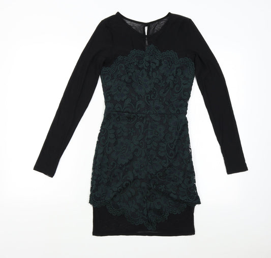 ASOS Womens Green Floral  Bodycon  Size 8