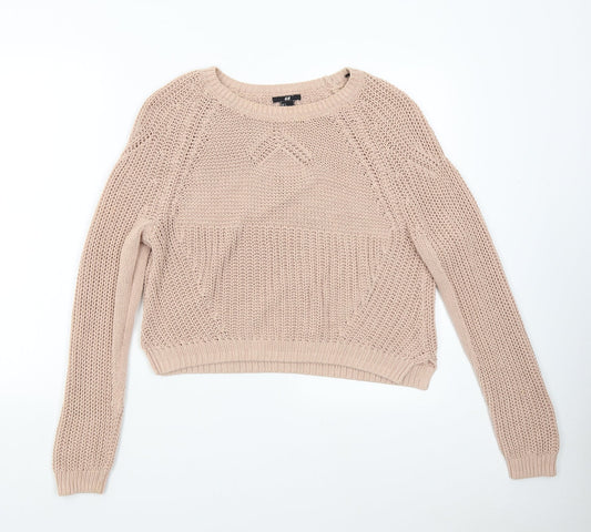 Womens UK Size S H&M Pink Pullover Jumper