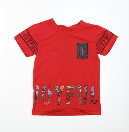 Joyful Boys Red   Basic T-Shirt Size 8 Years
