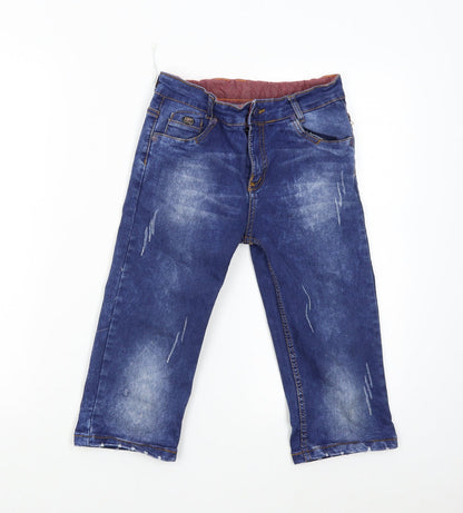 New Flansh Womens Blue  Denim Bermuda Shorts Size 8