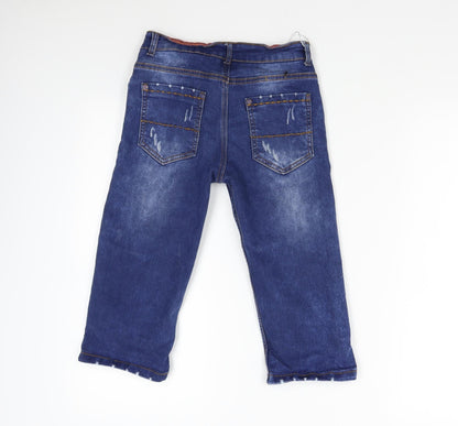 New Flansh Womens Blue  Denim Bermuda Shorts Size 8