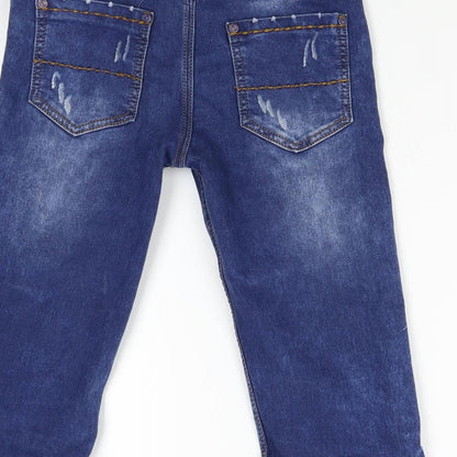 New Flansh Womens Blue  Denim Bermuda Shorts Size 8