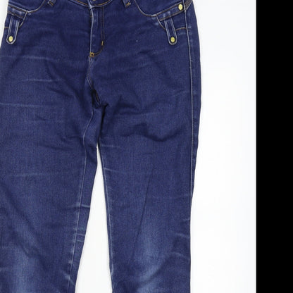 Womens UK Size 12 Preworn Regular Fit Skinny Blue Jeans