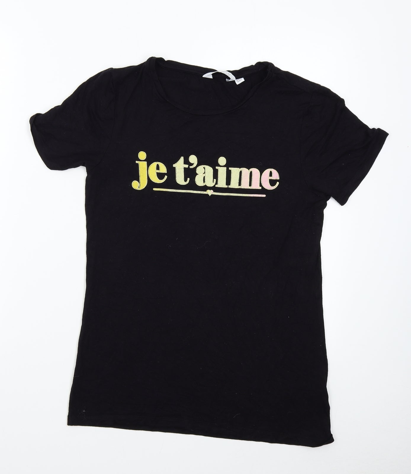 Womens UK Size 10 Dorothy Perkins Black Basic T-Shirt