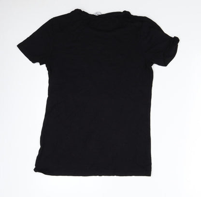 Womens UK Size 10 Dorothy Perkins Black Basic T-Shirt