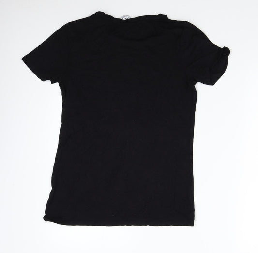 Womens UK Size 10 Dorothy Perkins Black Basic T-Shirt