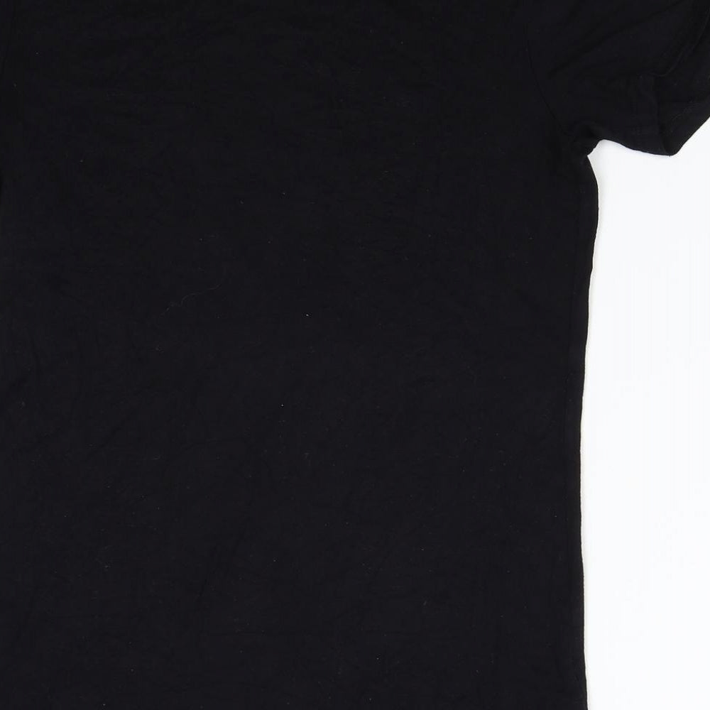 Womens UK Size 10 Dorothy Perkins Black Basic T-Shirt