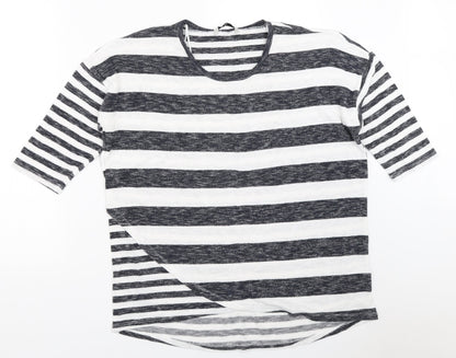 TU Womens White Striped  Pullover Jumper Size 18