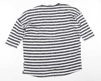 TU Womens White Striped  Pullover Jumper Size 18