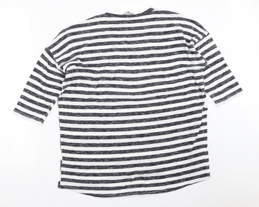 TU Womens White Striped  Pullover Jumper Size 18