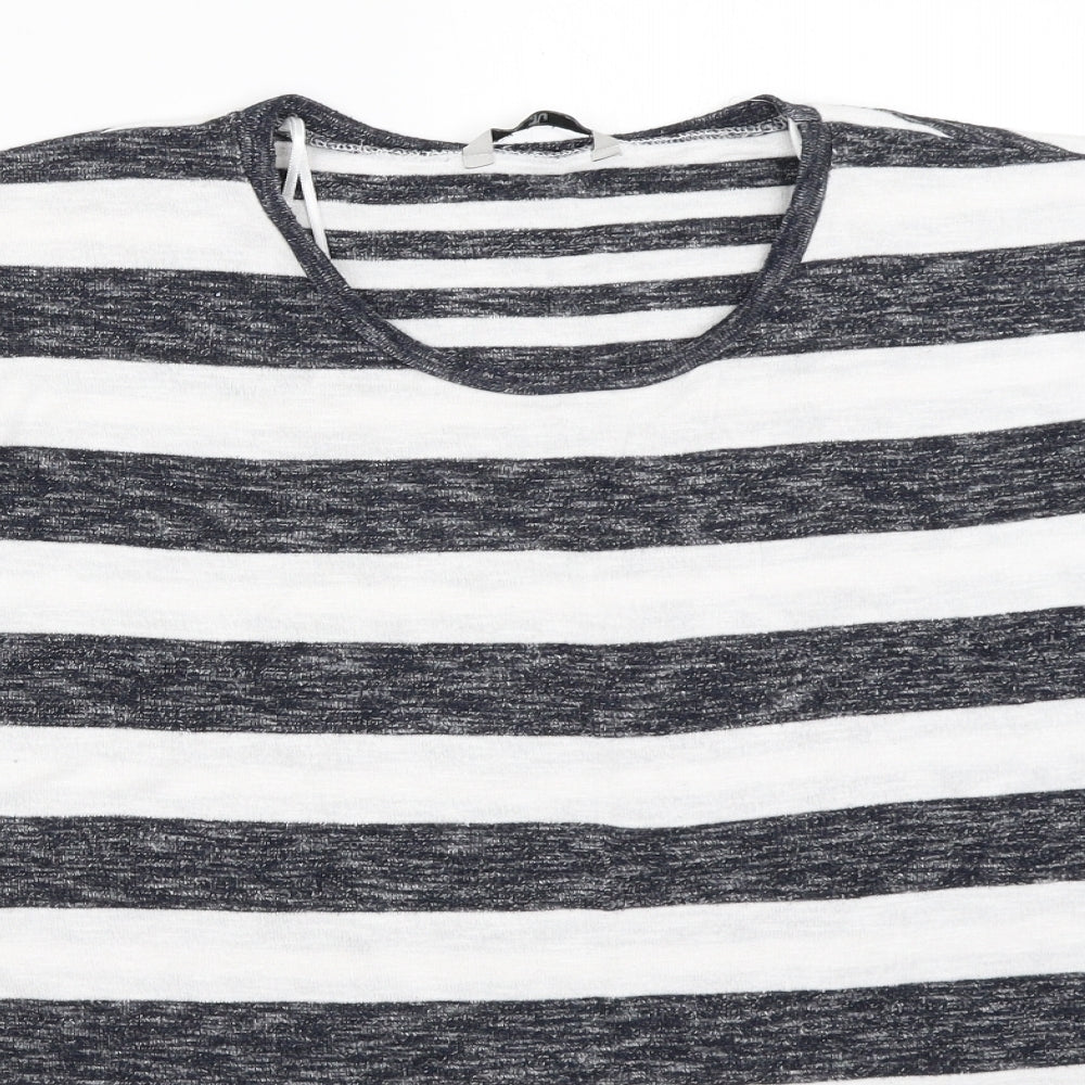 TU Womens White Striped  Pullover Jumper Size 18