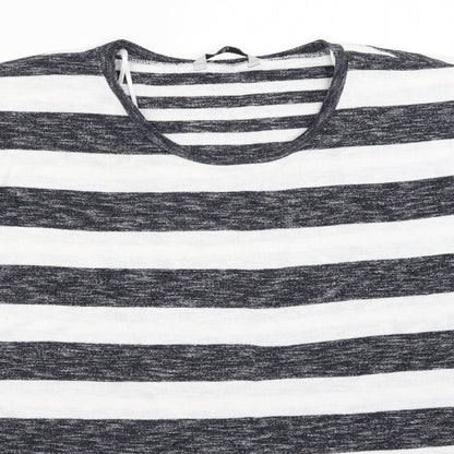 TU Womens White Striped  Pullover Jumper Size 18