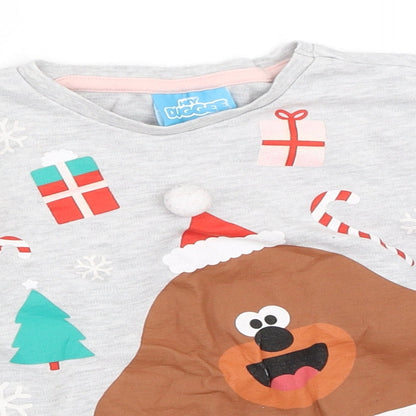 George Boys Grey Solid   Pyjama Top Size 5-6 Years  - Hey Duggee christmas