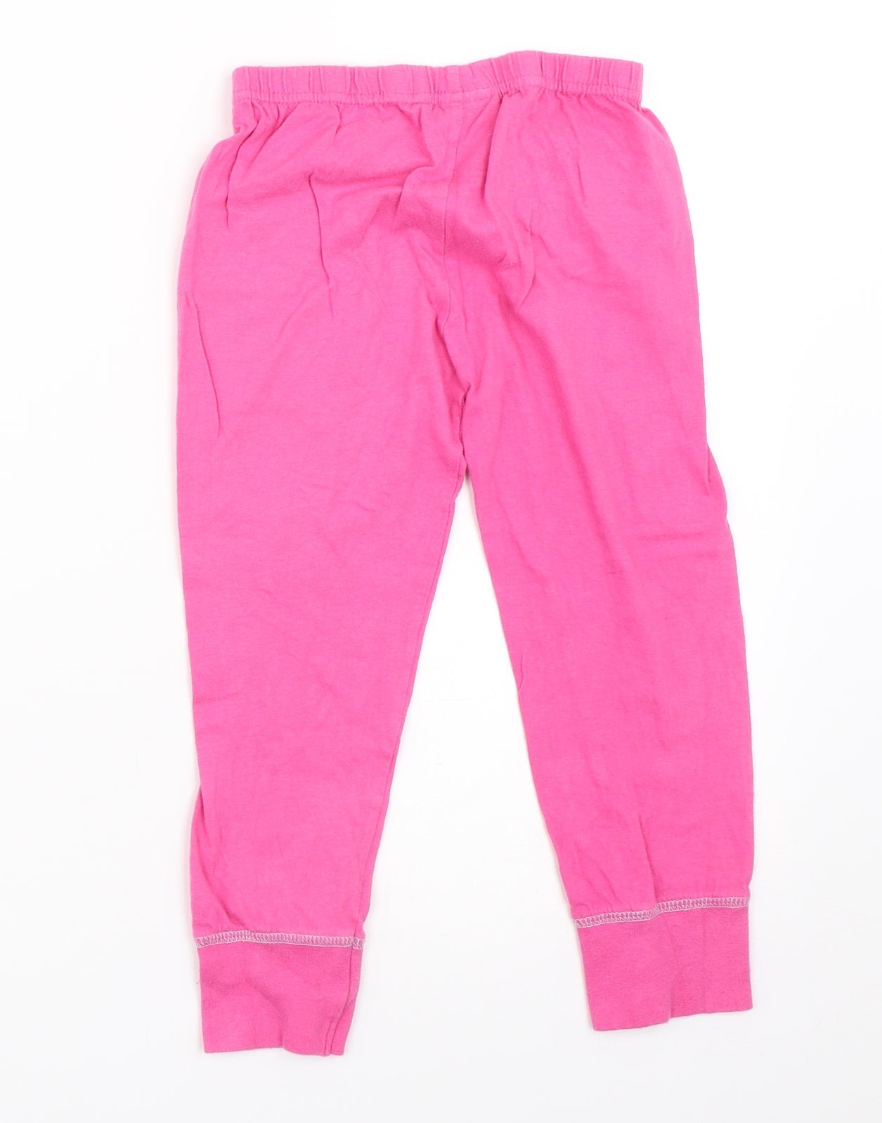 Preworn Girls Pink Solid  Top Pyjama Pants Size 5-6 Years  - marvel comics