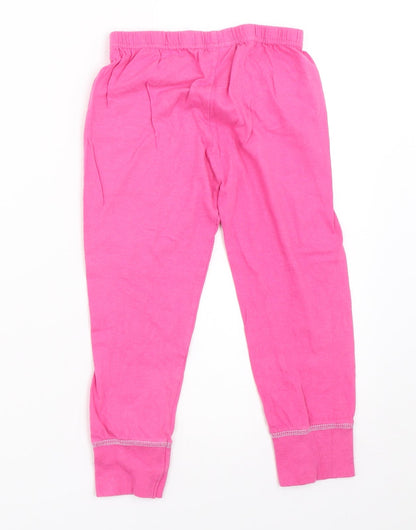 Preworn Girls Pink Solid  Top Pyjama Pants Size 5-6 Years  - marvel comics