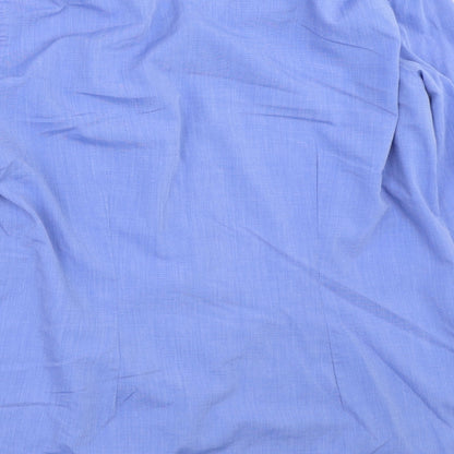 Mens UK Size 16 NEXT Blue  Button-Up Long Sleeve Casual Shirt