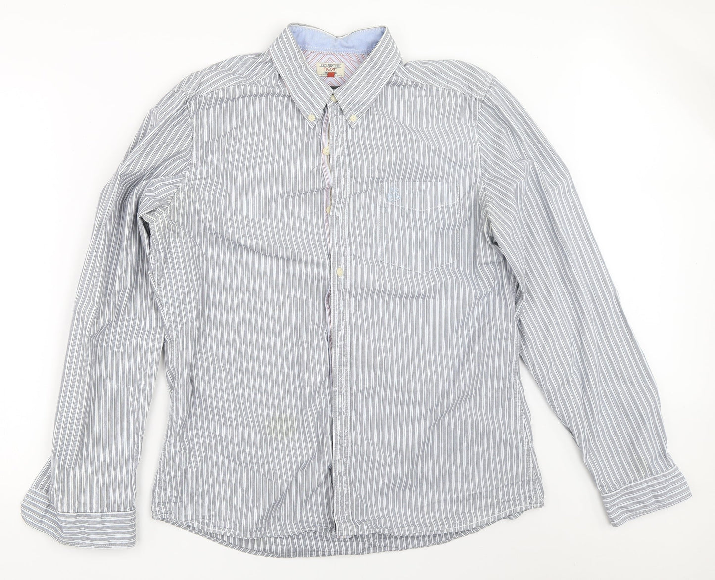 Mens UK Size L NEXT Blue  Button-Up Long Sleeve Casual Shirt