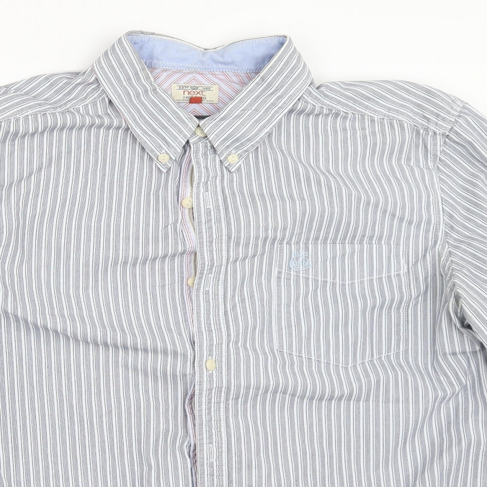 Mens UK Size L NEXT Blue  Button-Up Long Sleeve Casual Shirt