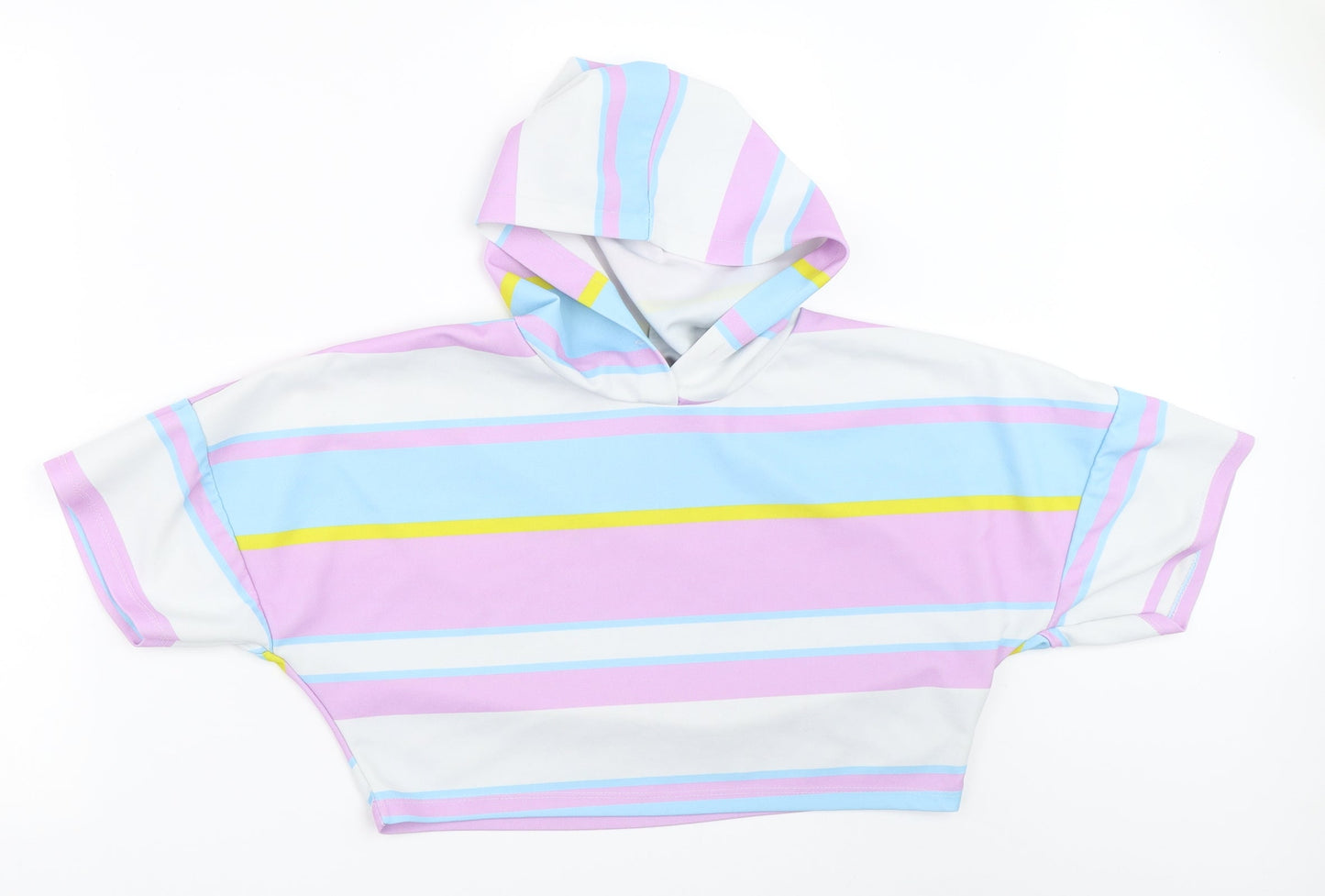 I SAW IT FIRST Womens Purple Striped  Basic T-Shirt Size M