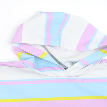 I SAW IT FIRST Womens Purple Striped  Basic T-Shirt Size M