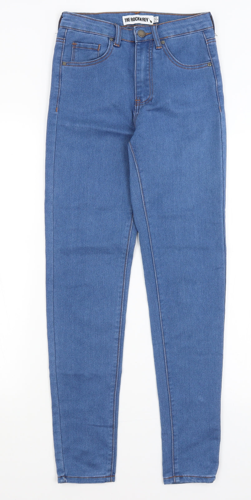 Womens UK Size 6 The Rockin Rev Regular Fit Skinny Blue Jeans