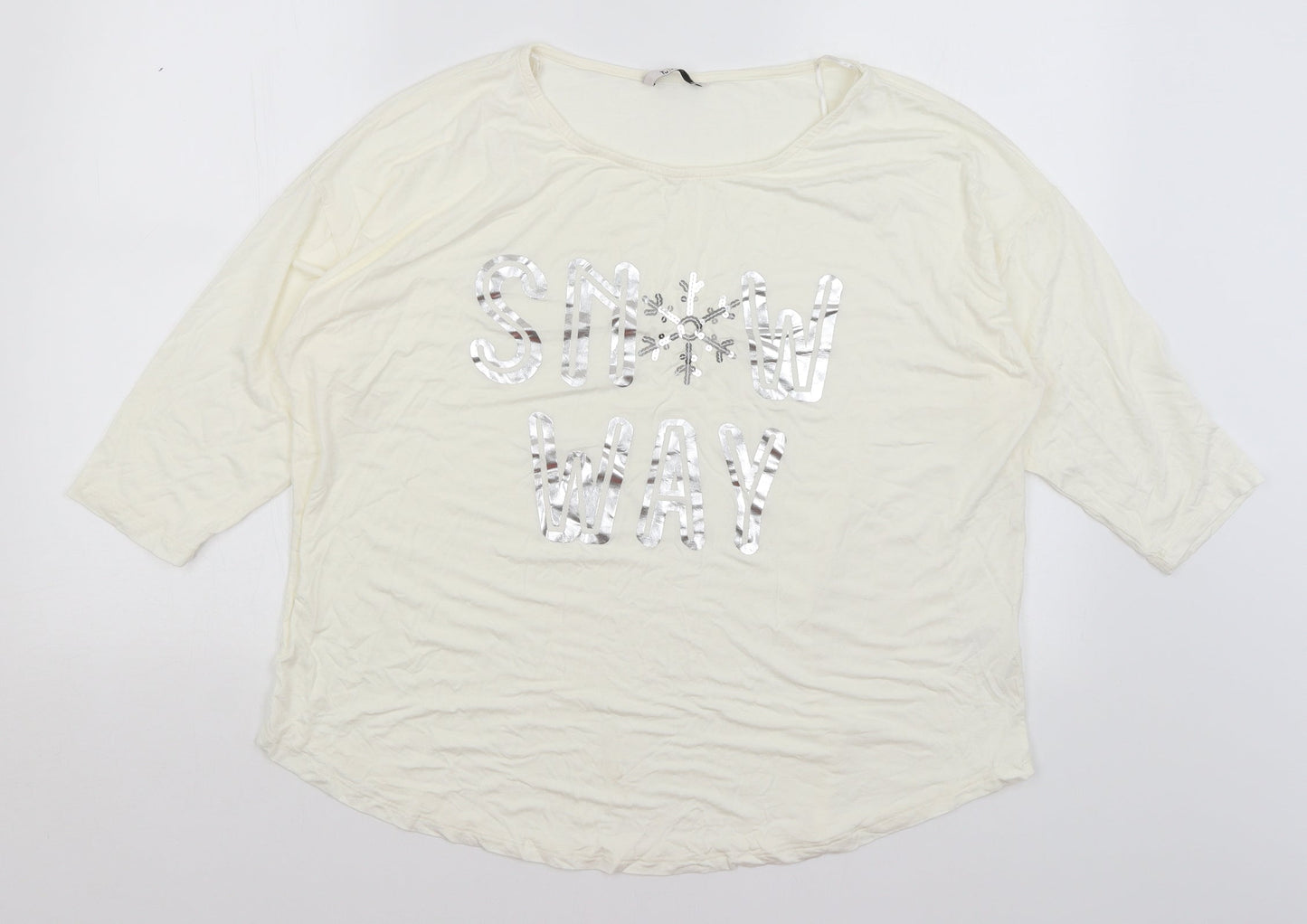 Womens UK Size 18 TU Ivory Basic T-Shirt
