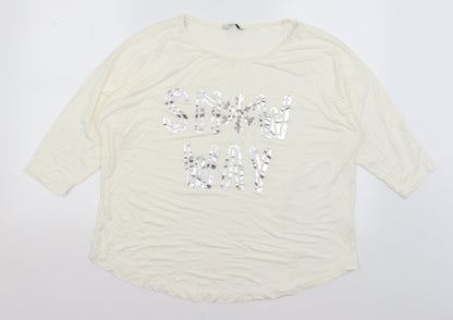 Womens UK Size 18 TU Ivory Basic T-Shirt