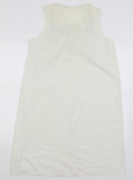 M&S Womens White Polka Dot  A-Line  Size 12